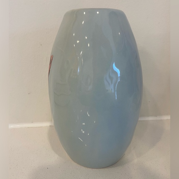 *WEST ELM* Hand Painted, Pale Blue Chicken Vase - Artist ~ Gemma Orkin - Picture 4 of 9